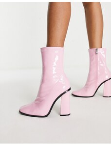 Raid - Saylor - Stivaletti a calza con tacco largo rosa di vernice-Neutro