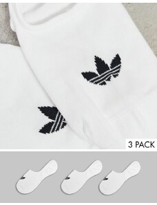 adidas Originals - Confezione da 3 paia di calzini bassi bianchi-Nero