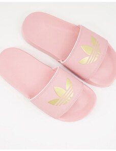 adidas Originals - adilette Lite - Sliders rosa con trifoglio color oro