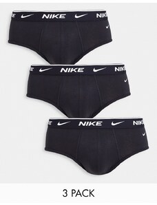 Nike - Confezione da 3 slip in cotone elasticizzato nero