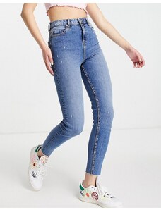 Miss Selfridge - Emily - Jeans skinny alla caviglia e a vita alta lavaggio blu medio