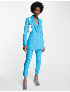 In The Style x Lorna Luxe - Pantaloni affusolati alla caviglia blu in coordinato