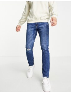 Only & Sons - Jeans slim con strappi blu medio
