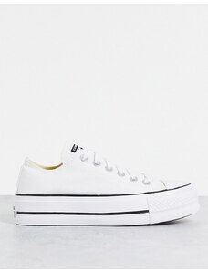 Converse - Chuck Taylor Lift Ox - Sneakers bianche con plateau-Bianco