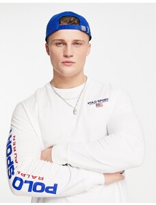 Polo Ralph Lauren - Sport Capsule - Maglia bianca a maniche lunghe con logo sul braccio-Bianco