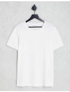Selected Homme - T-Shirt bianca con bordi grezzi-Bianco