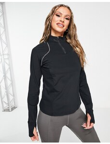 Nike Running - Run Division - Felpa midlayer nera con zip corta-Nero
