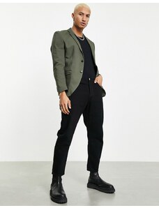 Jack & Jones Premium - Giacca da abito slim fit in rasatello verde