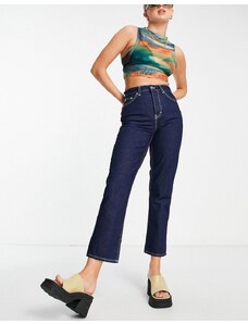 Topshop - Editor - Jeans grezzi color indaco-Blu
