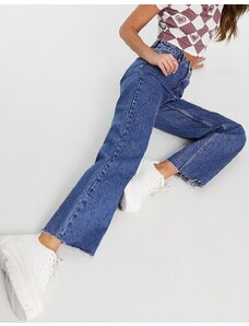 Only - Jeans dad dritti ampi blu medio