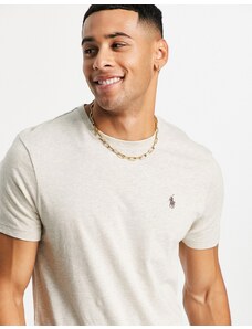 Polo Ralph Lauren - T-shirt beige mélange con logo-Neutro