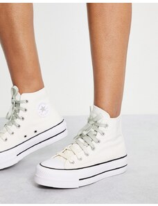 Converse - Chuck Taylor Lift Hi - Sneakers color crema con lacci sfumati-Bianco