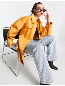 Topshop - Camicia giacca con maniche a uovo arancione