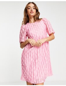 Vero Moda - Vestito corto rosa con stampa e maniche a sbuffo