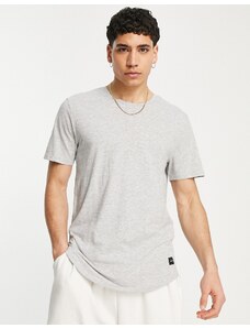 Only & Sons - T-shirt taglio lungo grigio mélange con fondo arrotondato