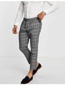 New Look - Pantaloni alla caviglia eleganti slim fit grigio a quadri