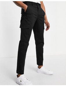 Selected Homme - Pantaloni cargo slim affusolati colore nero