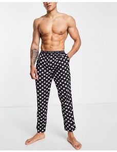 Calvin Klein - Pantaloni del pigiama con stampa di cuori-Nero