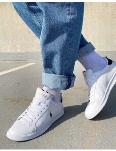 Polo Ralph Lauren - Heritage - Sneakers bianche con dettaglio a righe e logo-Bianco
