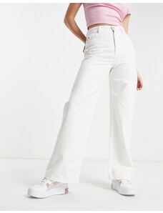 New Look - Jeans a fondo ampio bianchi-Bianco