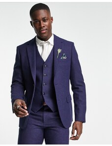 Harry Brown - Giacca da abito da matrimonio in tweed-Blu