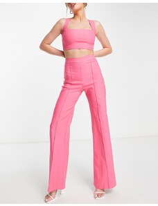 Vesper - Pantaloni a fondo ampio rosa in coordinato