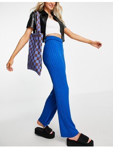 Topshop - Pantaloni in maglia a coste blu