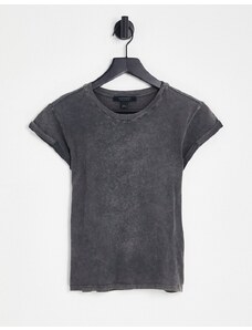 AllSaints - Anna - T-shirt nera lavaggio acido-Nero