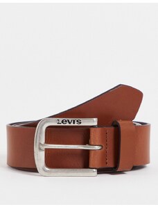Levi's - Seine - Cintura in pelle marrone con logo