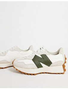 New Balance - 327 - Sneakers bianco sporco e verdi