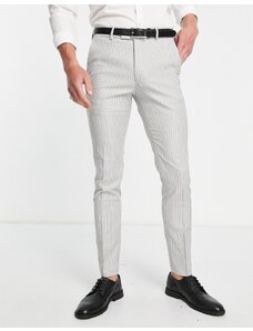 Topman - Pantaloni da abito bianchi a righe-Bianco