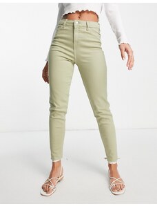 Miss Selfridge - Emily - Jeans skinny a vita alta color kaki-Verde