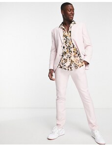 Topman - Pantaloni da abito skinny rosa testurizzati