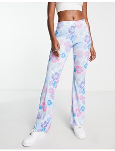 NA-KD - Pantaloni a zampa con stampa floreale-Multicolore