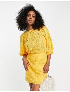 Y.A.S - Top in pizzo giallo in coordinato