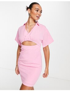 Vero Moda - Vestito camicia corto rosa con cut-out
