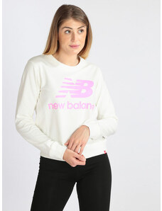 New Balance Essentials Crew Felpa Donna In Cotone Bianco Taglia L
