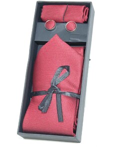 Malu Shoes Set coordinato uomo cravatte con gemelli e pochette rosso elegante cerimonia