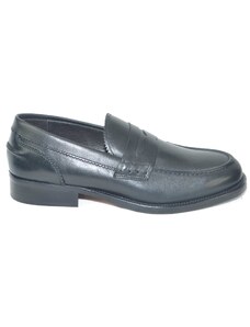 Malu Shoes Scarpe uomo mocassini inglese college vera pelle crust nero made in italy fondo classico sportivo genuine leather