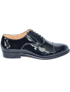 Malu Shoes Scarpe eleganti mezza punta nero vernice vera pelle made in italy materiale lucido moda classico cerimonia art rs1015