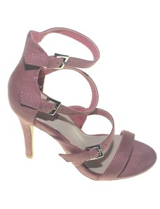 Malu Shoes Sandalo donna camoscio rosa alla schiava glamour trendy tacco alto a spillo anni 30