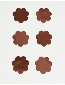 Fashionkilla - Set da 3 paia di copricapezzoli adesivi marroni-Marrone