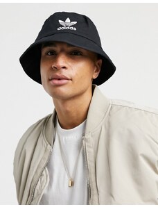 adidas Originals - adicolor - Cappello da pescatore nero con logo del trifoglio