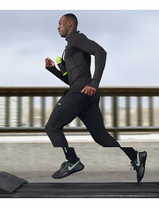 ASOS 4505 - Joggers da corsa skinny affusolati con zip riflettente-Nero