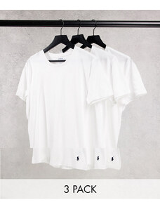 Polo Ralph Lauren - Confezione da 3 T-shirt bianche con logo del pony-Bianco