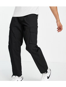 New Look - Pantaloni cargo dritti in tessuto ripstop, colore nero