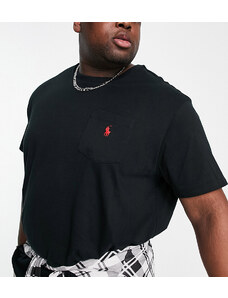 Polo Ralph Lauren Big & Tall - T-shirt nera con logo-Nero