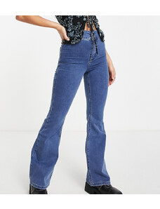 Topshop Petite - Joni - Jeans a zampa blu medio