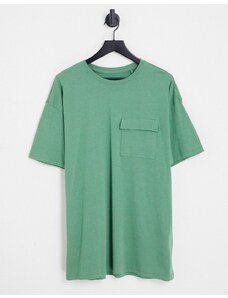 Threadbare - T-shirt oversize verde edera scuro con tasca