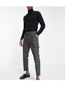 New Look - Pantaloni cargo eleganti affusolati grigio gessato